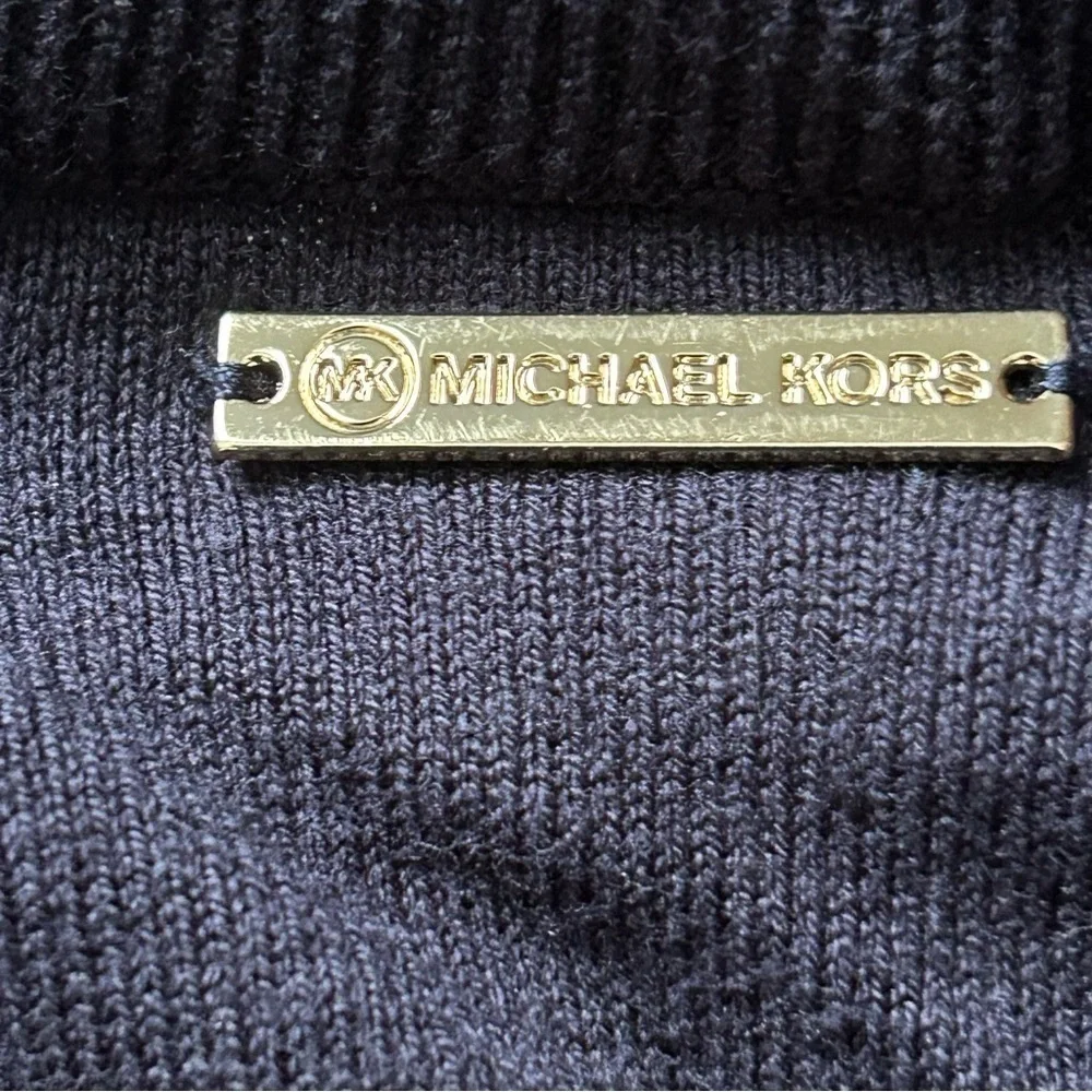 Michael Kors Womens Small Striped Sweater Navy/Green‎ EUC Cotton/Nylon/Spandex